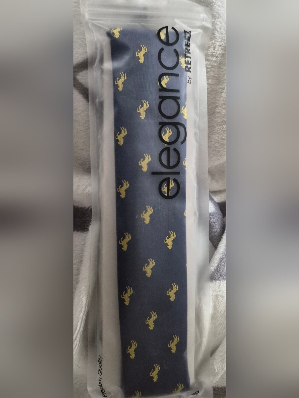 YNS Generic Navy Tie with Gold Stag Motif